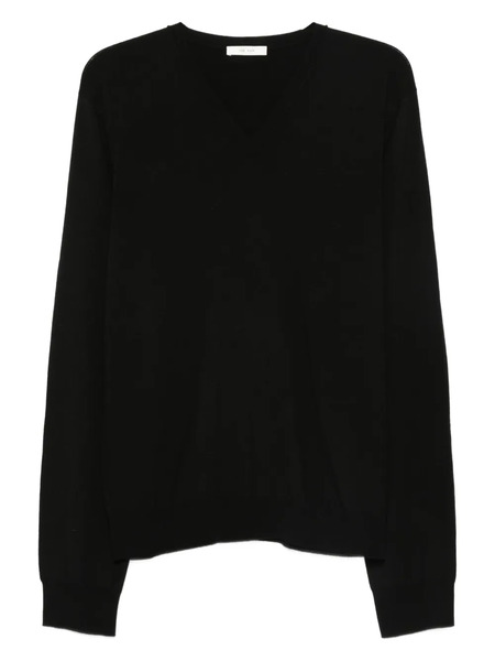  The Row V-neck Wool Sweater - Black 