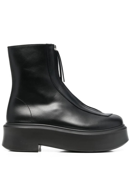  The Row Zipped Ankle Boots - Black 