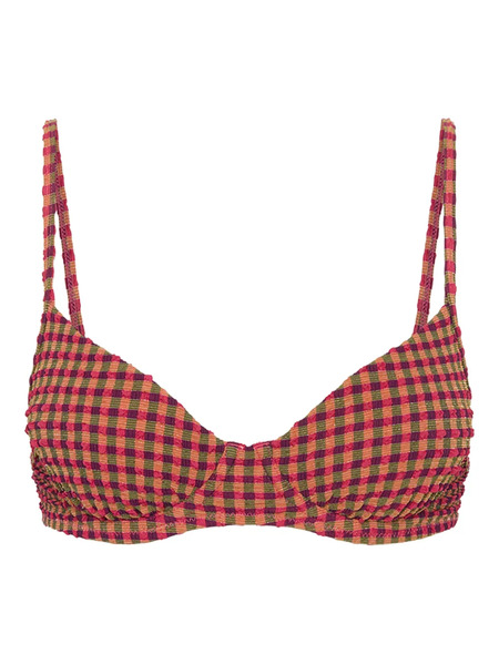  The Upside Aliki Heidi Checked-pattern Bikini Bra - Pink 
