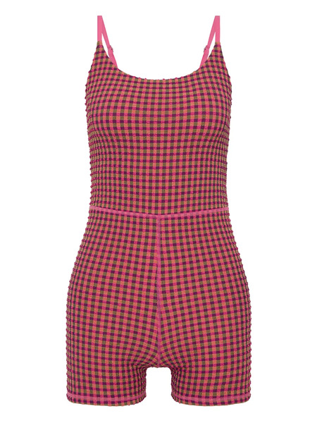  The Upside Aliki Kiva Check-pattern Playsuit - Pink 