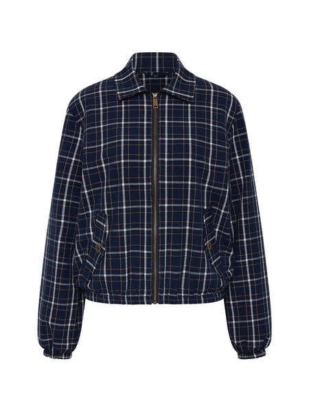  The Upside Valencia Lexi Collared Check Jacket - Blue 