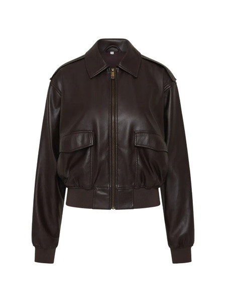  The Upside Zariah Collared Bomber Jacket - Brown 