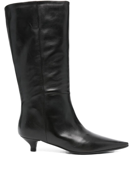  Thea Mika Pointed-toe Leather Boots - Black 