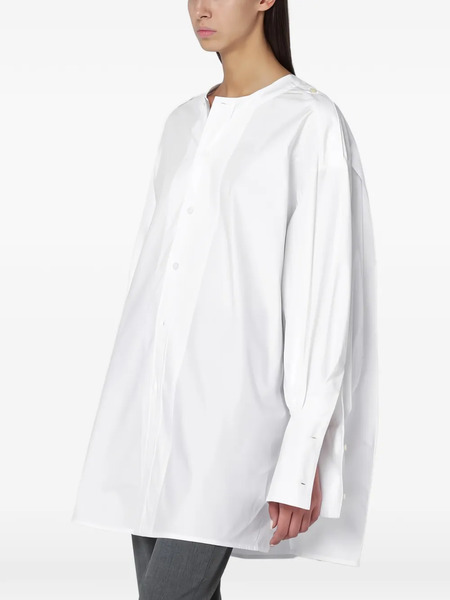  Thelatest Buttoned Mini Shirt Dress - White 