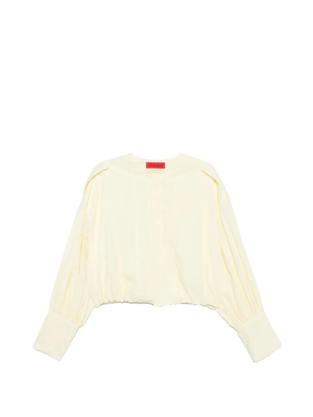  Thelatest Cropped Long-sleeve Top - Yellow 