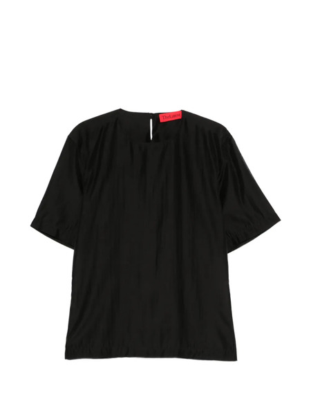  Thelatest Dean Short-sleeve Blouse - Black 
