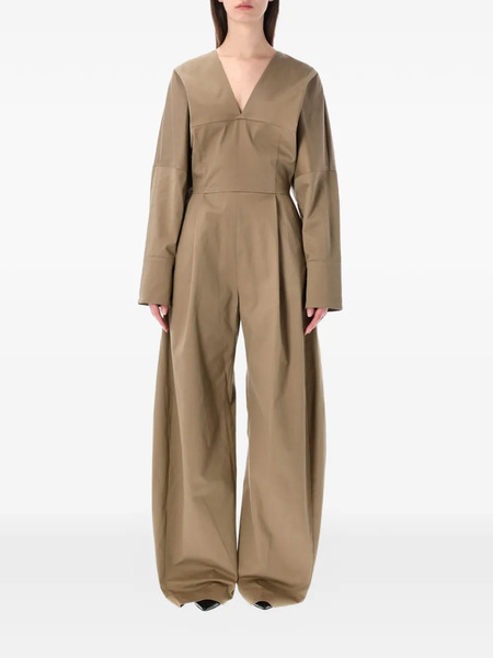 Thelatest Drew V-neck Jumpsuit - Neutrals 