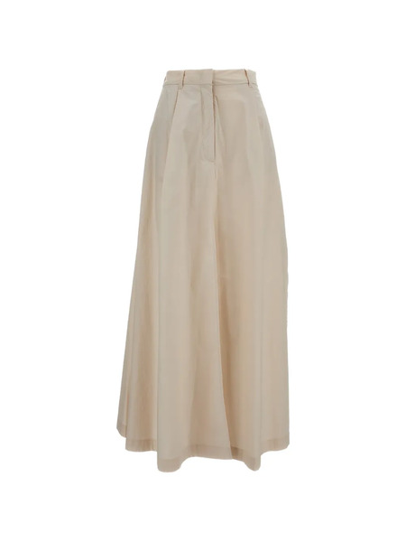  Thelatest Front-slit Maxi Skirt - Neutrals 