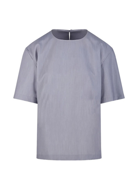  Thelatest Short-sleeve Blouse - Grey 
