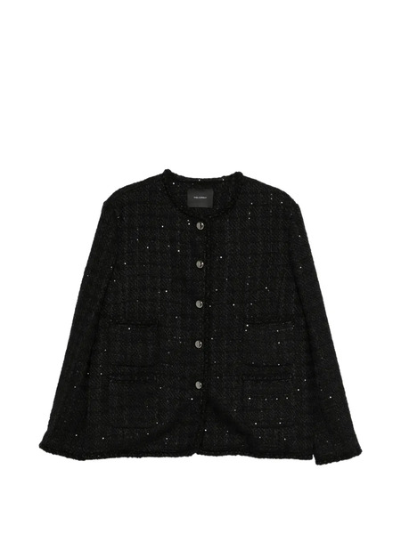  Thelaurent Sequin-embellished Front-pocket Jacket - Black 