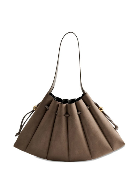  Themoirè Draped Shoulder Bag - Brown 
