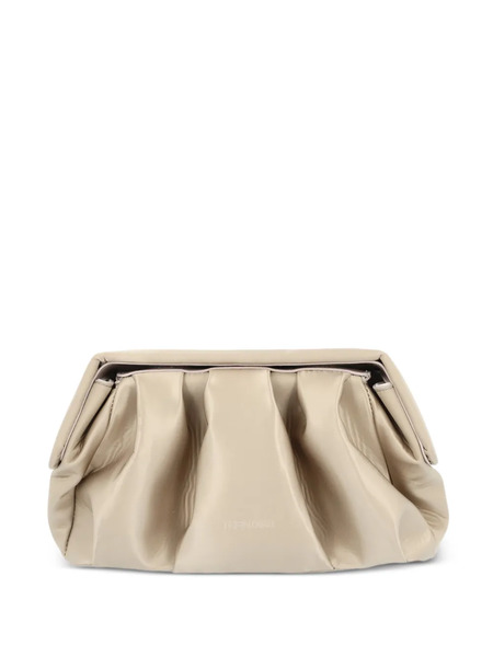  Themoirè Ruched Clutch Bag - Neutrals 