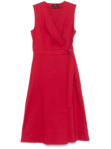  Theory A-line Midi Dress - Red 