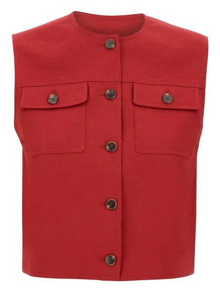  Theory Button-down Vest - Red 