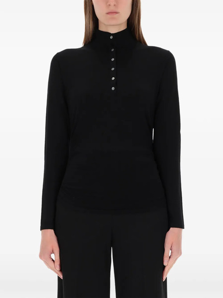  Theory Buttoned Turtleneck Sweater - Black 