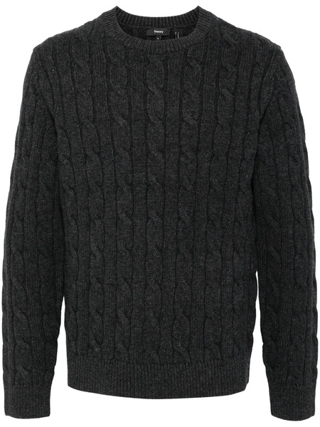  Theory Cable Knit Mock Neck Sweater - Grey 
