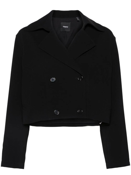  Theory Crepe Cropped Jacket - Black 
