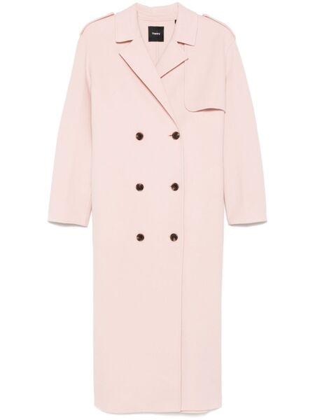  Theory Double-breasted Coat - Neutrals 