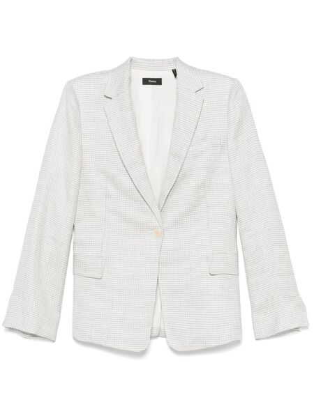  Theory Houndstooth-pattern Blazer - White 