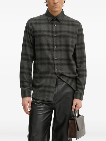  Theory Irving Buttoned Plaid Shirt - Grey 