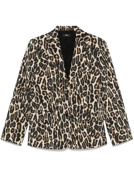 Theory Leopard-pattern Blazer - Black 