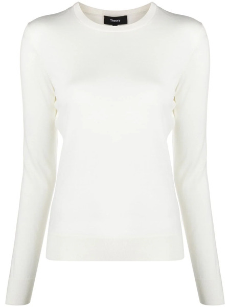  Theory Long-sleeve Wool Jumper - White 