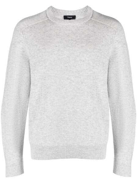  Theory Morlan Ribbed Wool Blend Jumper - Grey 
