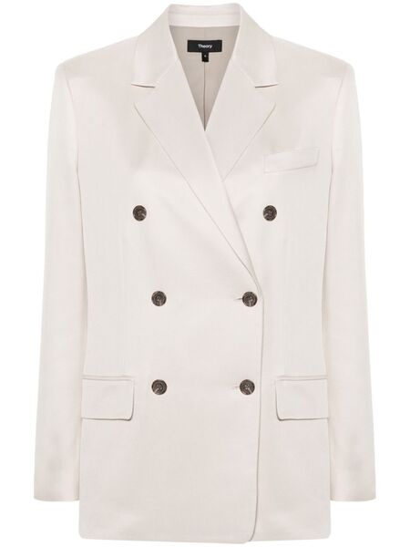  Theory Notched-lapels Double-breasted Blazer - Neutrals 