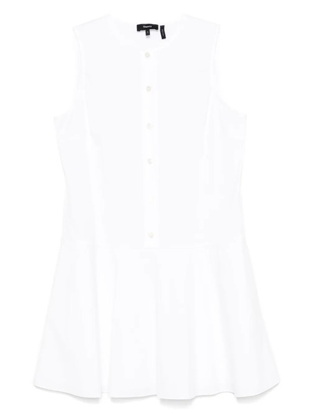  Theory Poplin Mini Dress - White 