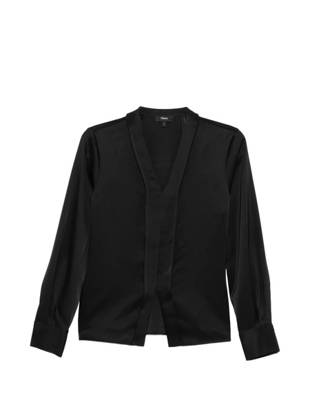  Theory Seam Satin Blouse - Black 