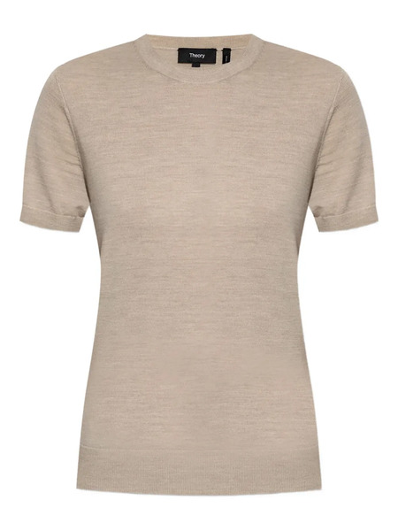  Theory Short-sleeve Wool T-shirt - Neutrals 