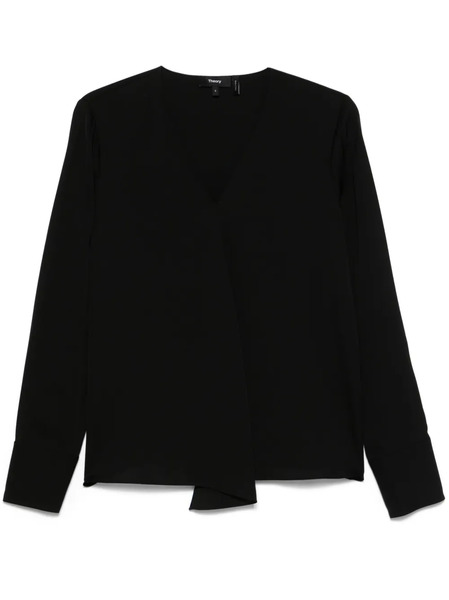  Theory Silk Georgette Blouse - Black 