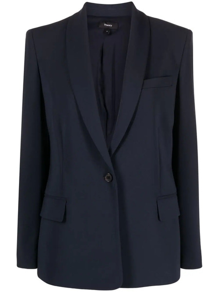  Theory Single-breasted Shawl-lapels Blazer - Blue 