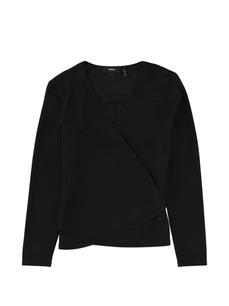  Theory V-neck Wrap Sweater - Black 
