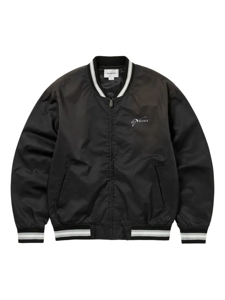  This Is Never That Embroidered Ribbed-trim Bomber Jacket - Black 