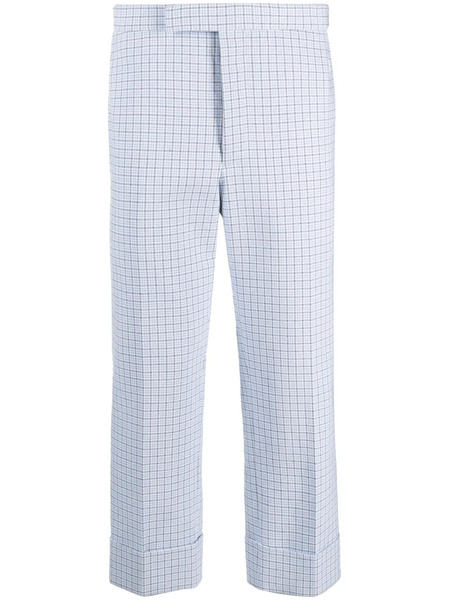  Thom Browne Backstrap-detail Checked Tailored Trousers - White 