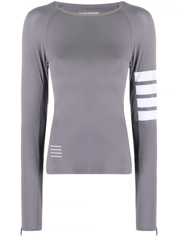  Thom Browne 4-bar Compression Long-sleeve Top - Grey 