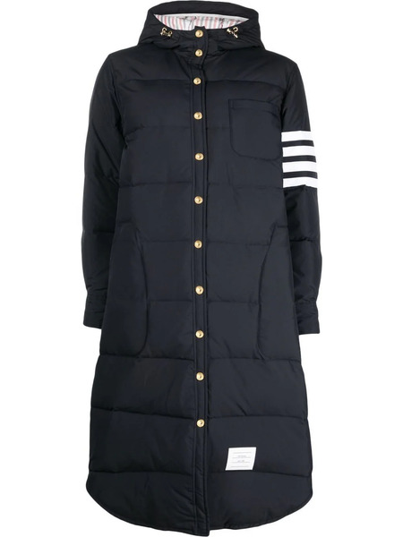  Thom Browne 4-bar Hooded Padded Coat - Blue 