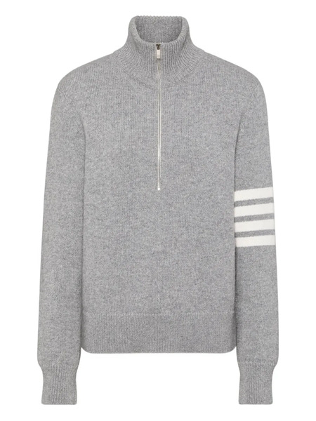  Thom Browne 4-bar Jersey-stitch Merino-wool Sweater - Grey 