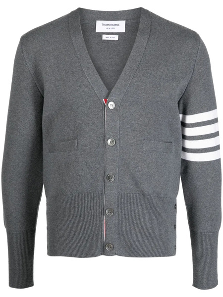  Thom Browne 4-bar Milano Stitch Cardigan - Grey 