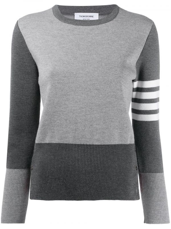  Thom Browne 4-bar Milano Stitch Jumper - Grey 