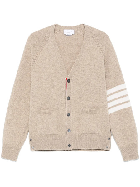  Thom Browne 4-bar Shetland Wool Cardigan - Neutrals 