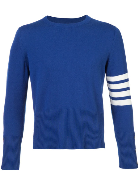  Thom Browne 4-bar Short Cashmere Pullover - Blue 