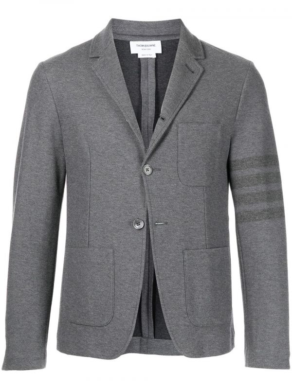  Thom Browne 4-bar Single-breasted Blazer - Grey 