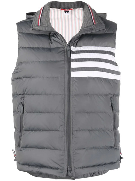  Thom Browne 4-bar Stripe Down-filled Padded Vest - Grey 