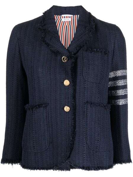  Thom Browne 4 Bar-stripe Tweed Jacket - Blue 
