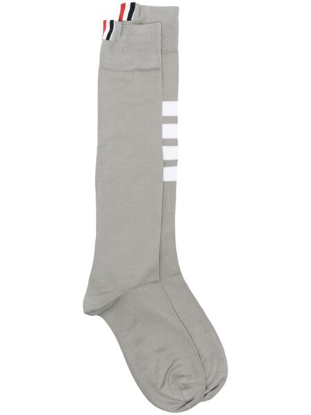  Thom Browne 4-bar Striped Socks - Grey 