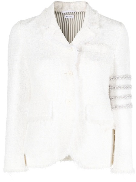  Thom Browne 4-bar Tweed Jacket - White 