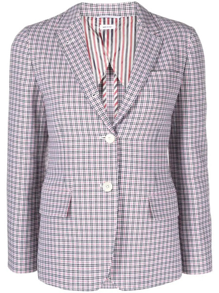  Thom Browne Check Crepe Single-breasted Blazer - White 