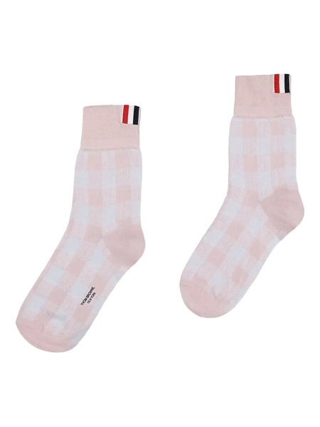  Thom Browne Check-jacquard Socks - Pink 